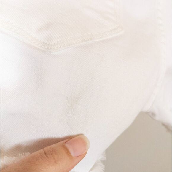 VINEYARD VINES White Denim Cutoff Short Raw Hem Stretch Mid-Rise Women's 26 - Picture 3 of 6